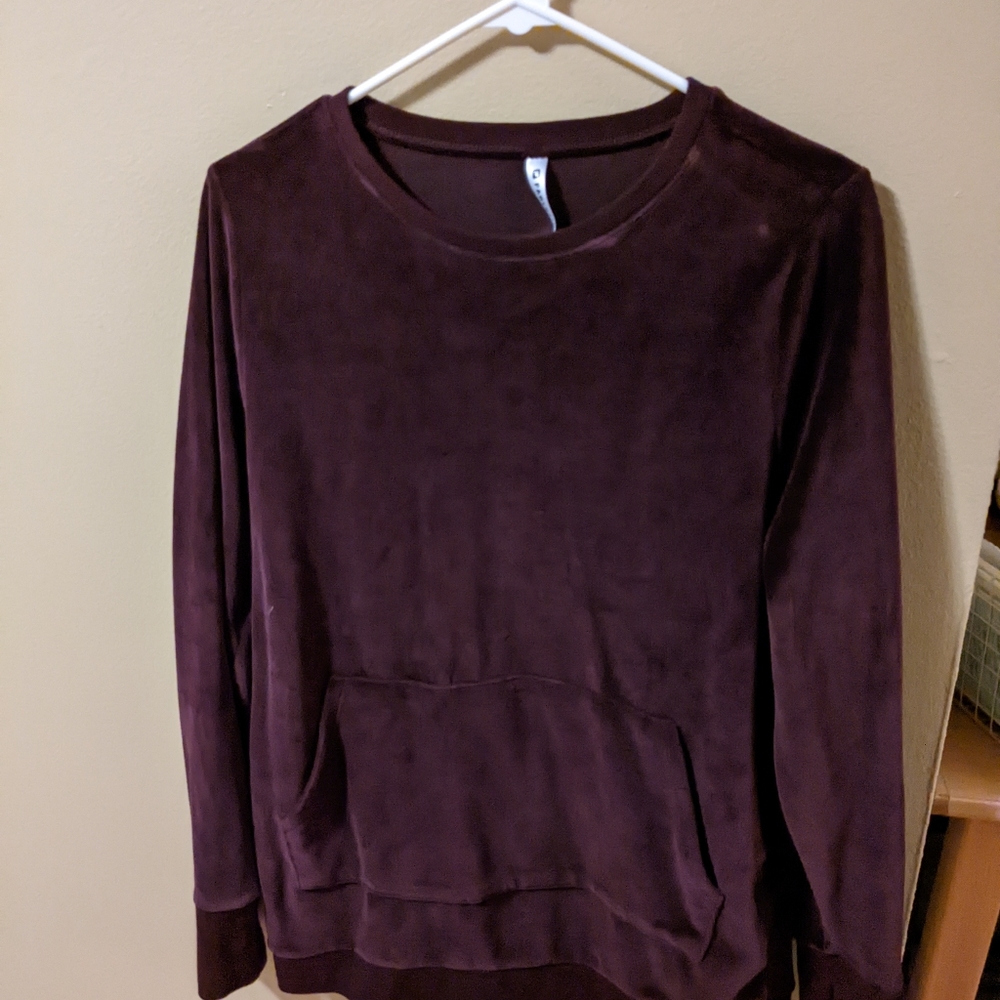 purple velvet sweater